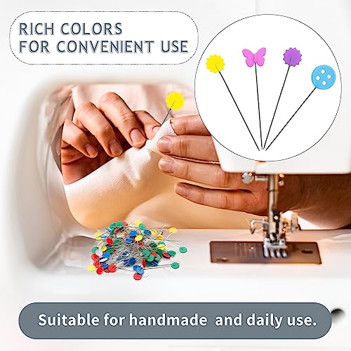 image for Fteven 400Pcs Flat Head Straight Pins Kits, Sewing Flat Head Pins Set,