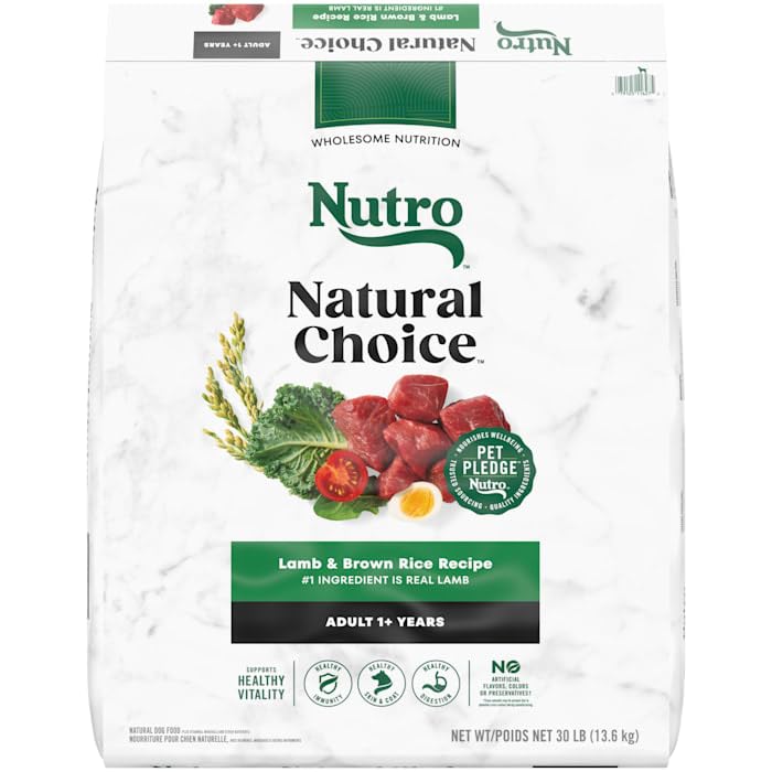 Nutro Natural Choice Dry Dog Food, Adult Dog Food Dry Lamb and Brown Rice Recipe, 30 lbs.