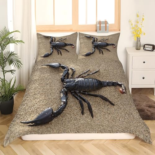 Housse de couette 240 x 260 zippée microfibre parure scorpion