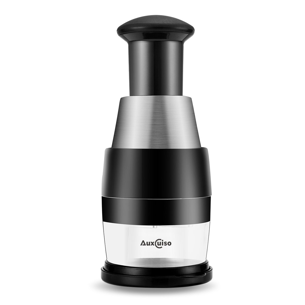 Auxcuiso Slap Food Chopper Manual Press Chop Veggie Garlic Onion Stainless Steel Housing