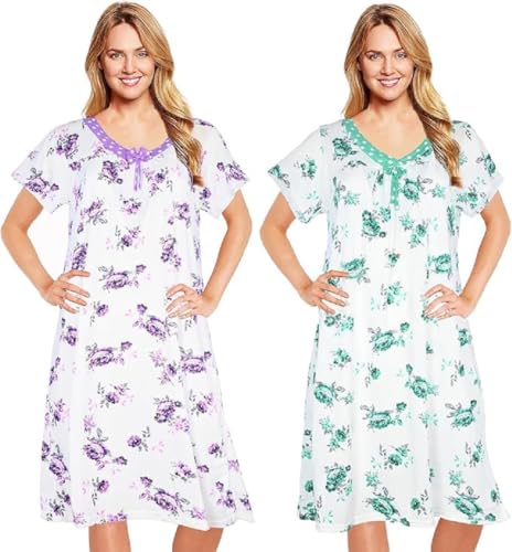 Image of Womens Nightgowns Sleepwear Soft Pajama Dress Nightshirts