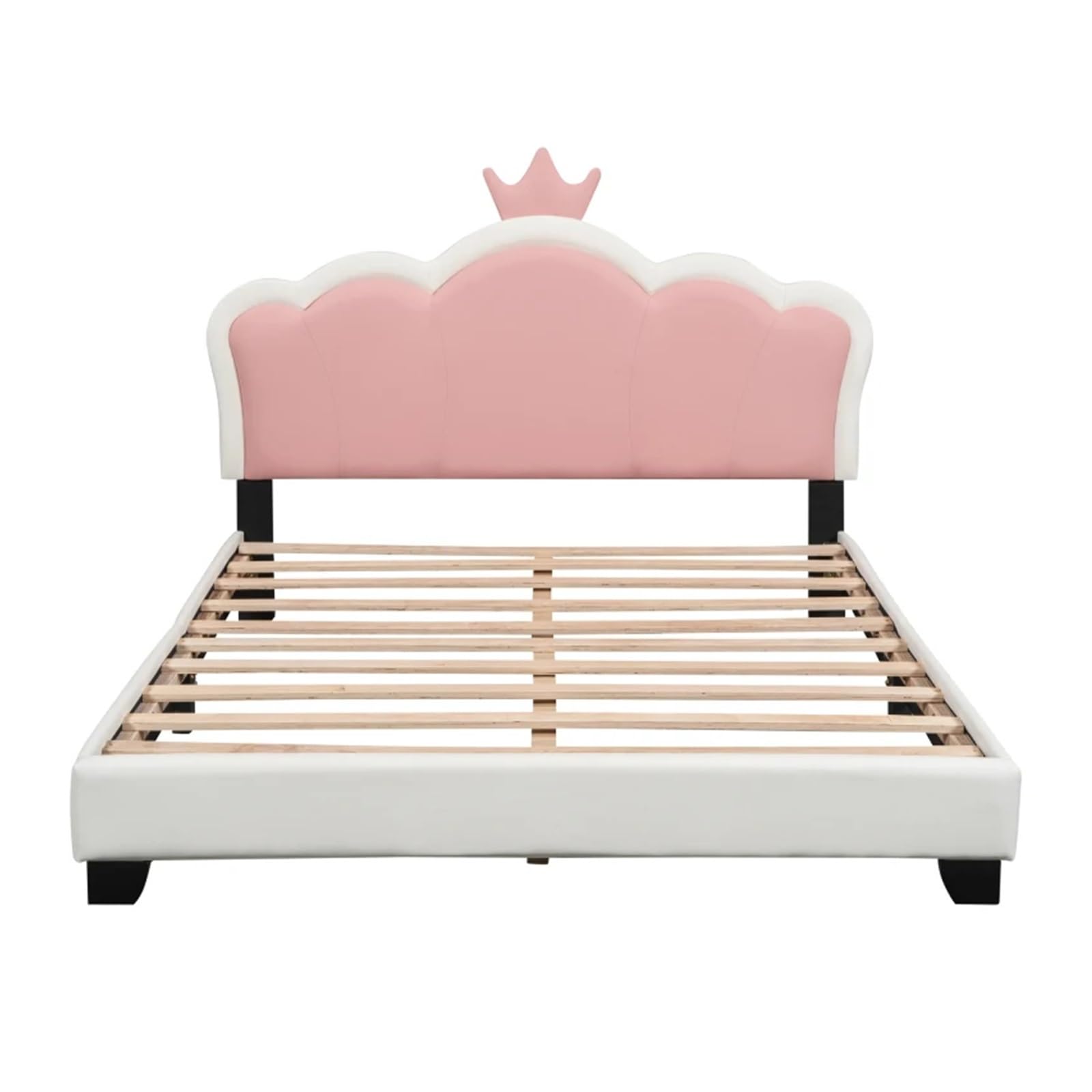 Amazon｜ツイン/フルサイズ布張りプリンセスベッド、クラウンヘッド
