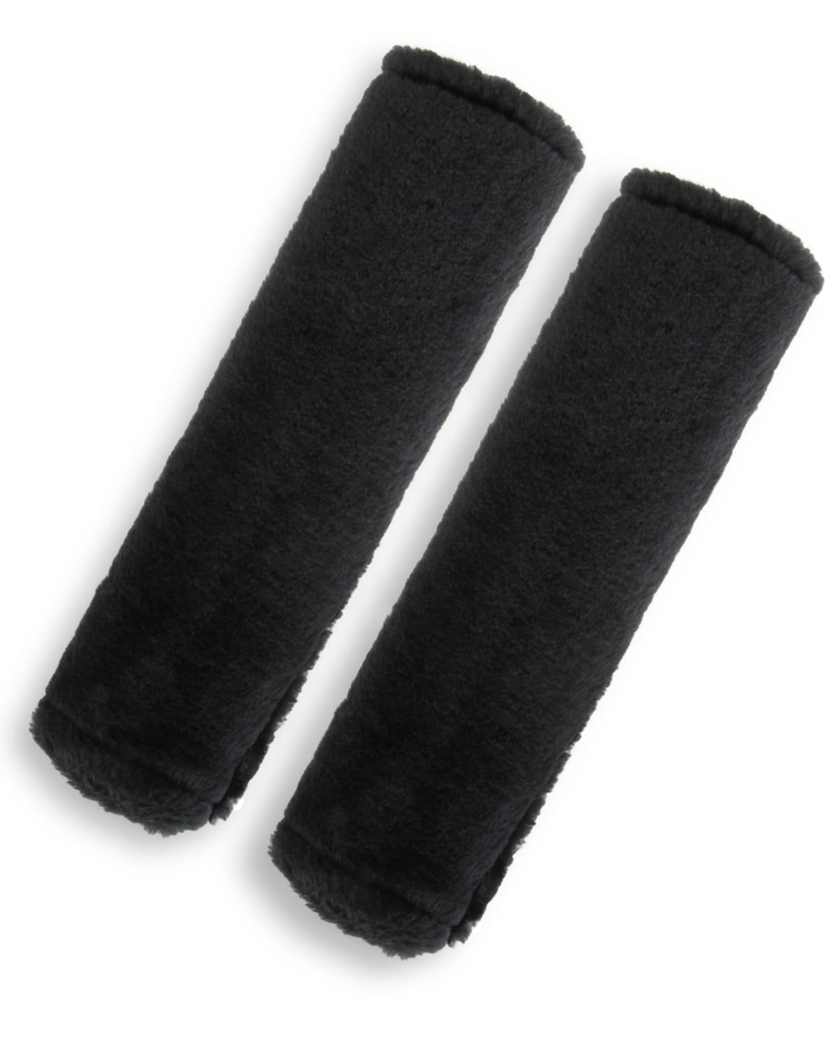 BELINOUS Car Seat Belt Cover, Soft Comfort Faux Sheepskin Seat Belt Shoulder Pad, Seat Belt Protector for Neck, Seat Belt Strap Cushion for Kids, 2 Packs Black