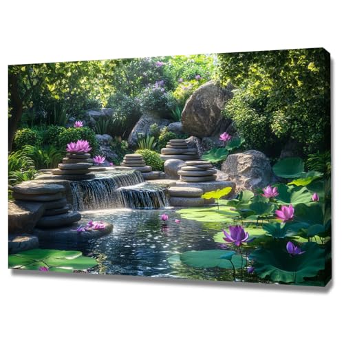 Tableau Zen impression sur toile gris 40x60cm encadrée pour salon