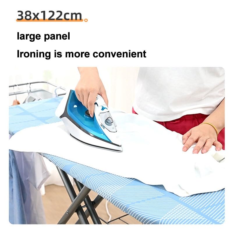Tabla de Planchar Plegable, Tablas de Planchar con Soporte for Plancha, Altura Ajustable, Fácil Almacenamiento con Área for Guardar Ropa