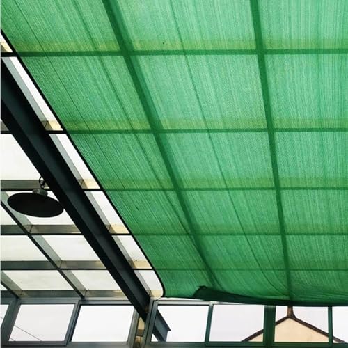 Malla de sombreo Verde para Invernadero con Ojales, Ligera y Transpirable, Parasol para jardín, pérgola, cochera, Piscina, terraza y balcón (1x1,0 m).
