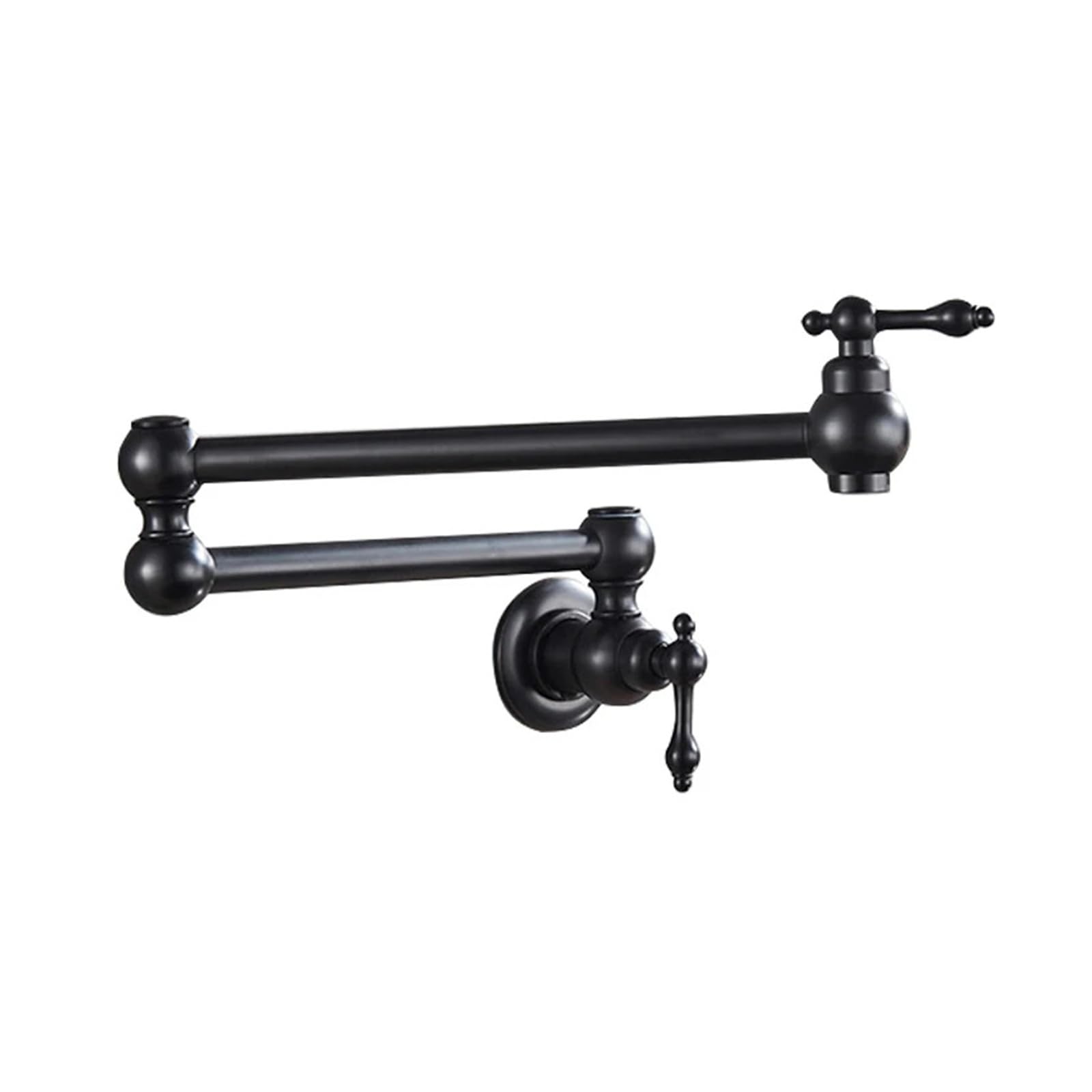 ZQFHSX Folding Kitchen Faucet, Foldable Single Cold Bathroom Rotate Fold Concealed Tap for Most Scenarios(Black Faucet)