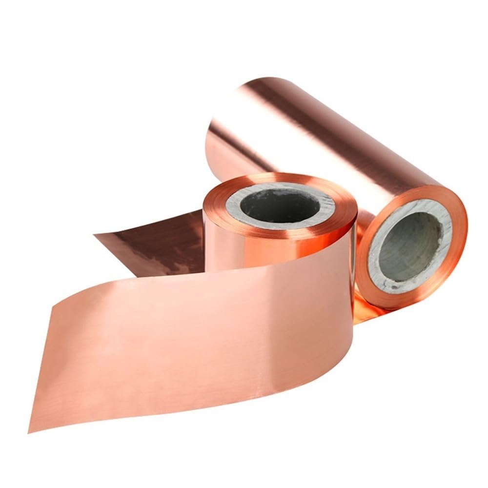 T2 Kupferfolienrolle 0,5/1 Meter, flexibler Metallstreifen, ultradünnes rotes Kupferfolienblatt for die Elektronik, 1 Stück(1x200x500mm)