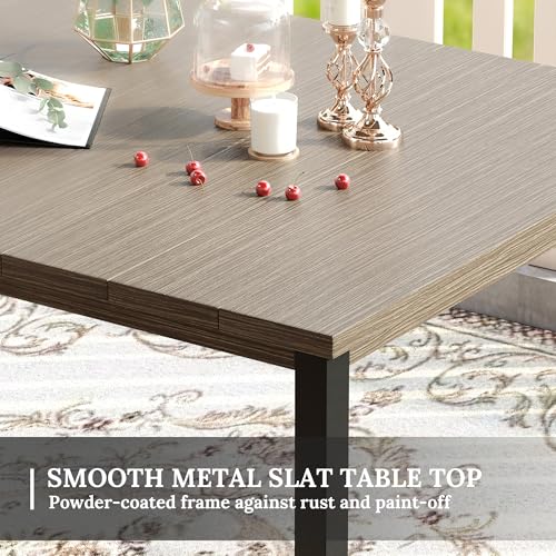 Image of VICLLAX Patio Dining Set for 6-63 inch Rectangle Table & Cushioned Seats