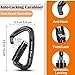 UIAA Certified 25kN Climbing Carabiners - Favofit Heavy Duty Locking Carabiner Clip with Twist Lock - Professional Rock Climbing Gear for Arborist Rappelling Hammocks & Tree Climbing