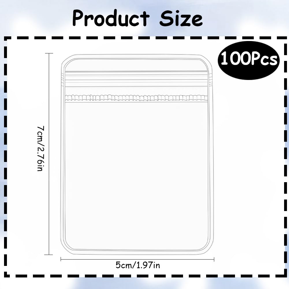 SOFPLATE 100Pcs 2 X 2.8 Inch Clear PVC Jewelry Bags Small Jewelry Bag Organizer Self Seal Ziplock Pouch Storage Bag Anti Tarnish Transparent Packing Bags for Holding Bracelet Ring Earring Necklace
