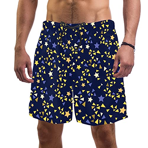 Short de bain pour homme à motif étoiles de fête taille élastique S