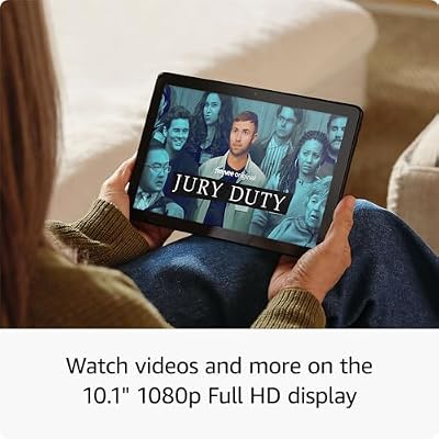 Amazon Fire HD 10 tablet (newest model) built for relaxation, 10.1 vibrant Full HD screen, octa-core processor, 3 GB RAM, 64 GB, Lilac