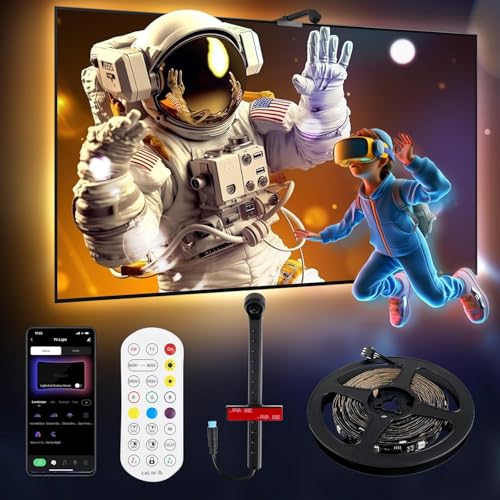 Image of Auslese TV LED Backlight Change Sync with TV Picture 3.8M RGB Strip Lights for 43 to 60 inch PC TV & Monitor Compatible with App Music Sync for Gaming Room (Modern)
