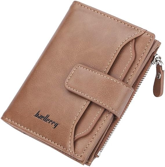 BAELLERRY - Carteira De Couro Baellerry Porta Documento E Moedas Horizontal Luxo Masculina (Marrom-claro)