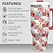 Pioneer Woman 40 OZ Tumbler with Handle and Lid - Double Wall Vacuum Insulated Boho Floral Cup Gift for Women (Only One Cup)