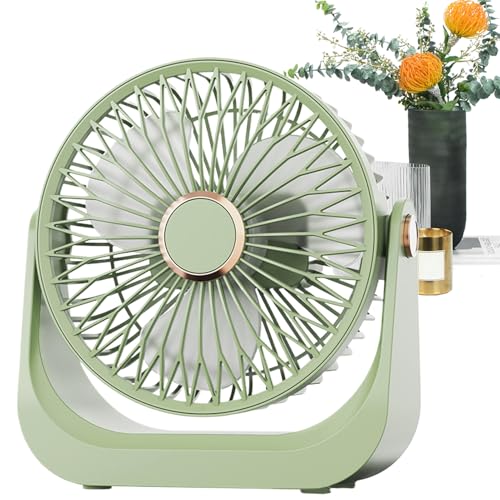Ventilateur de bureau – Ventilateur de table portable silencieux avec tête inclinable à 90° | Circulateur d'air rechargeable pour chambre, cuisine, camping, bureau, gadget de refroidissement mural