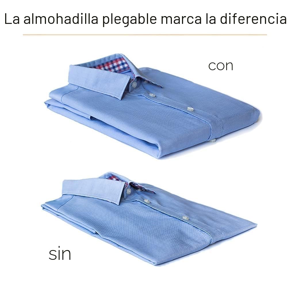 Bolsa para Camisas De Hombre Funda Camisas Viaje Sin Arrugas con Plegador para Transportar Organizador Maleta Regalo para Hombres Negro Cremallera Blanca