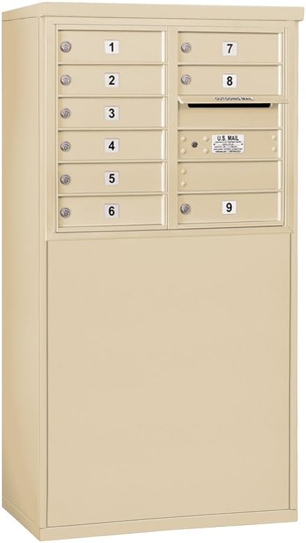 Salsbury Industries 3906D-09AFP, Aluminum Free Standing Horizontal 4C Mailbox