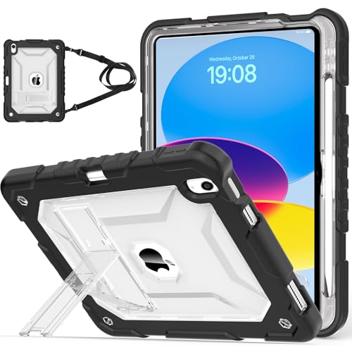 TIMISM Case for iPad 10th Generation 2022 iPad A16 11 Inch 2025 with Pencil Holder & Kickstand Translucent Hard PC Back Cover Heavy Duty Shockproof Protective Case for iPad 1110 Clear Blue product thumbnail 12