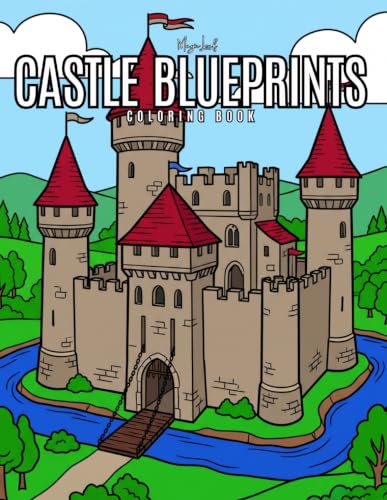 Castle Blueprints: A Bold and Easy Architectural Coloring Book | 50 Medieval Fortresses, Royal Keeps, and Stone Gateways | For Kids, Teens, and Adults image 2