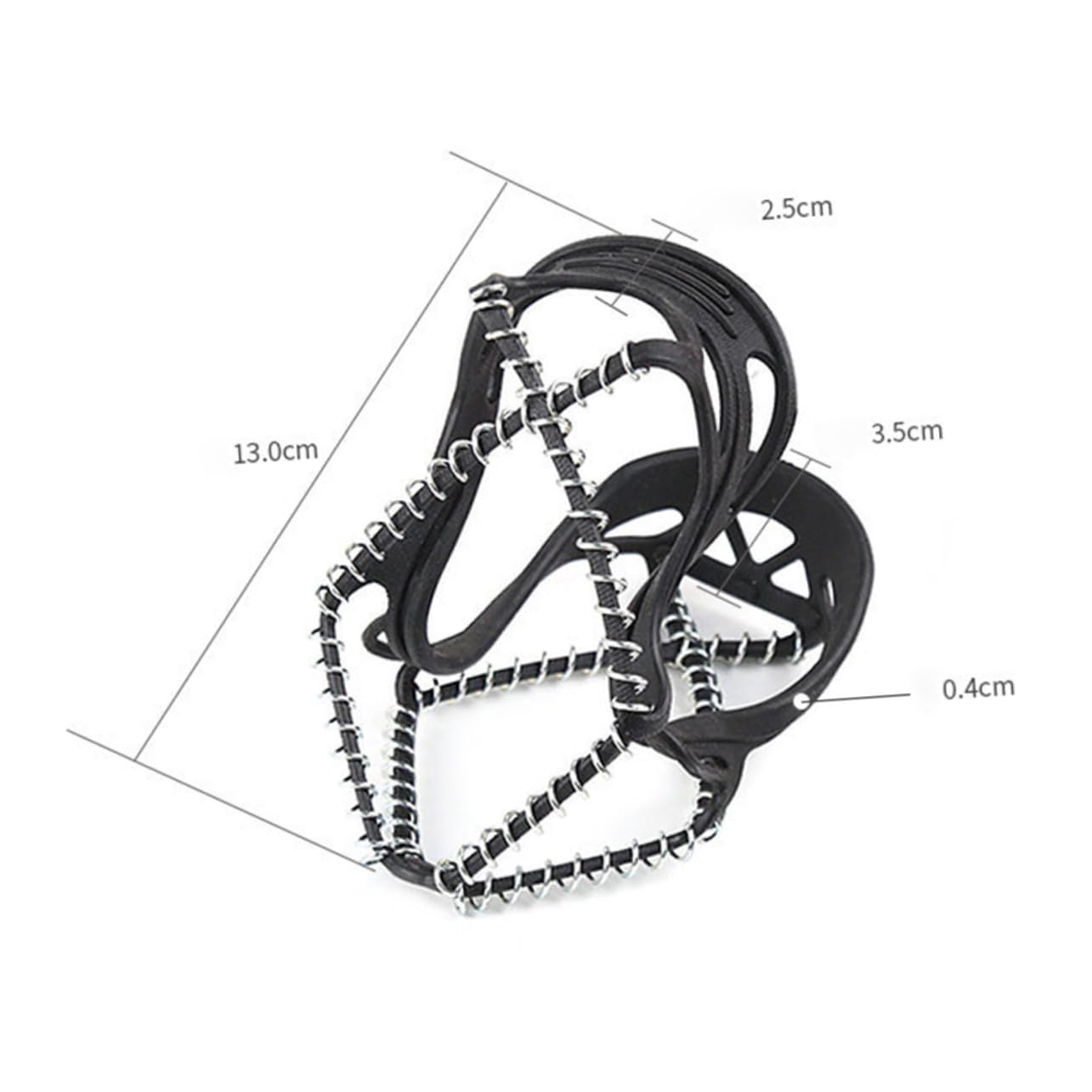 CONGARTENO Elastic Wear-Resistant Ice Gripper Crampon Shoe Covers Snow Spikes for Hiking Ice Cleats Black