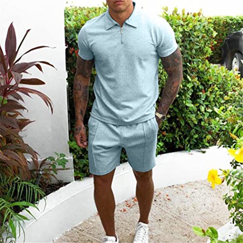 Survêtement en coton noble couleur unie vert avec détails zippés soignés
