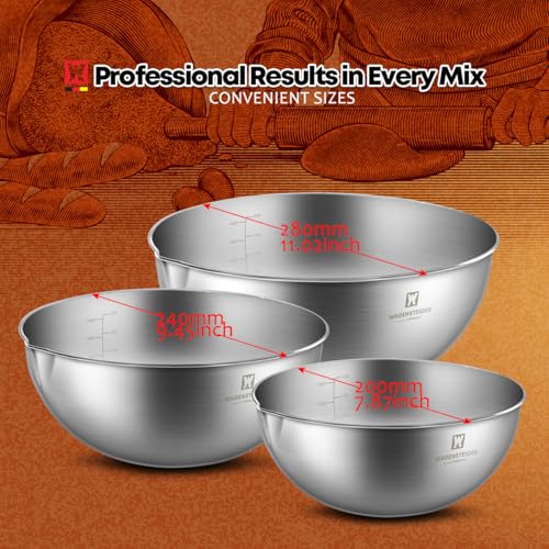 Juego de 3 tazones de acero inoxidable plateados miniatura 5