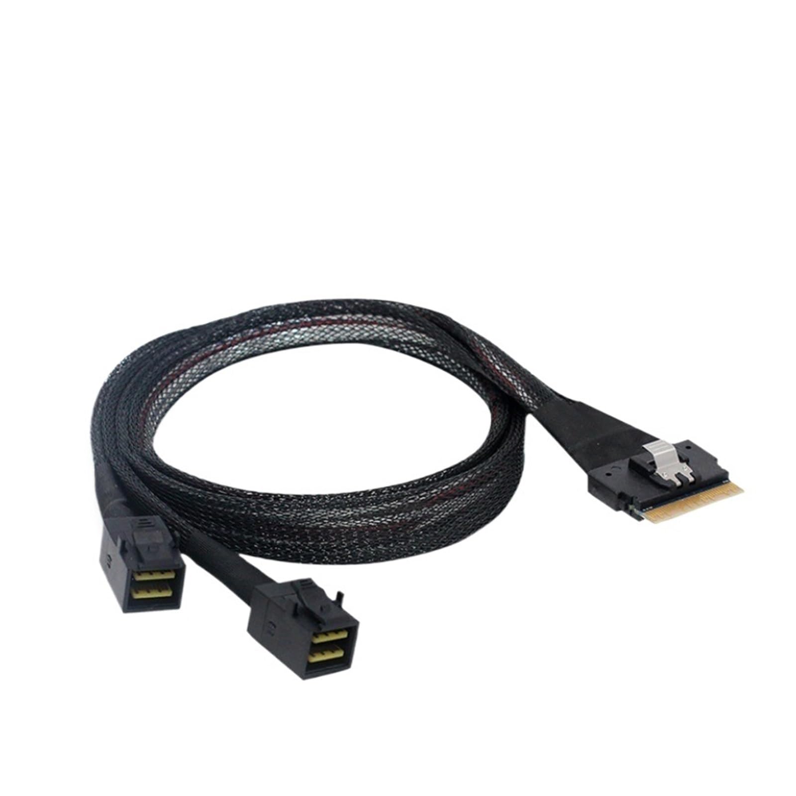 Câble de données fin SFF-8654 8i vers 2 ports 8654 8611 8643 S/AS 8087 40 cm 4i 8i PCI-E NVMe 2025 (8654 8i vers 2 8087)
