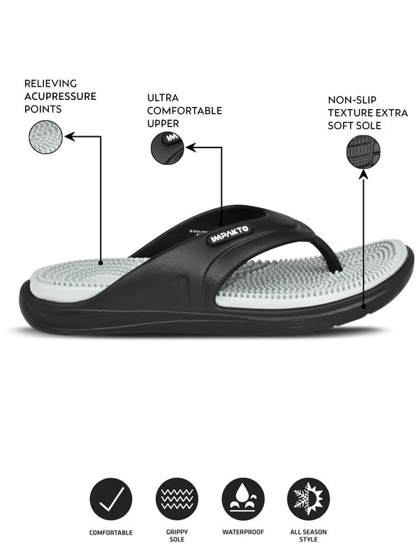 Image of Impakto by Ajanta Classic Slippers for Men | Stylish, Comfortable & Lightweight Flip Flops for Men's | Flexible & Durable | Flat, Rubber, Anti Skid, Soft Daily Use Chappal
