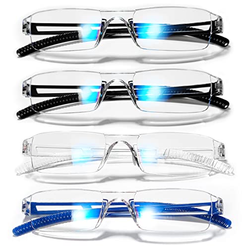 Image of 4 Packs Lightweight Reading Glasses for Women Men Blue Light Blocking Readers 1.0 1.5 2.0 2.5 3.0 4.0