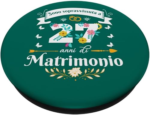 Miniatura 2 de Sono Sopravvissuta 27 Anni di Matrimonio Per Donna Moglie PopSockets Standard PopGrip