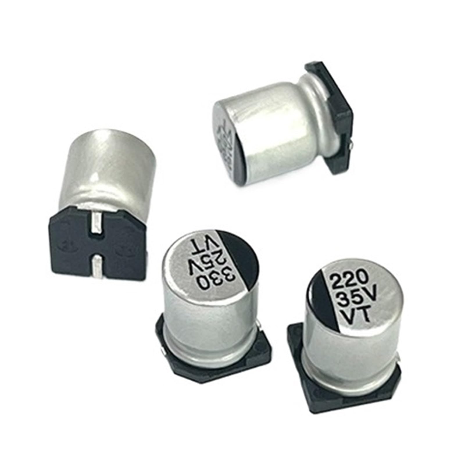 10 pezzi 50V330UF 330 SMD condensatore elettrolitico in alluminio 6,3V 10V 16V 25V 35V 50V 10UF 22UF 47UF 100UF 220UF 330UF 1000UF(25v330uf 8x10.5mm)