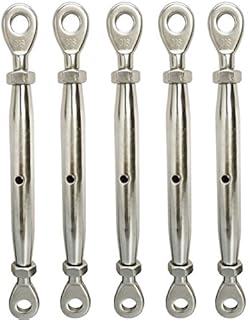 PROLINEMAX 5 PC 3/16' Marine Stainless Steel Closed Body Turnbuckle Eye Eye Rig 200 Lbs