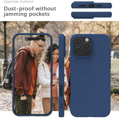 Image of AIBEX Premium Liquid Silicone Back Cover Case Compatible for iPhone 16 Pro | Shockproof, Drop and Camera Protection | Slim Phone Case, Anti-Scratch Soft Microfiber Lining - Royal Blue