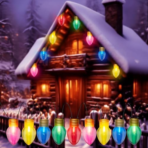 Jumbo Xmas String Lights, 16FT Large Multicolored Bulbs Christmas...