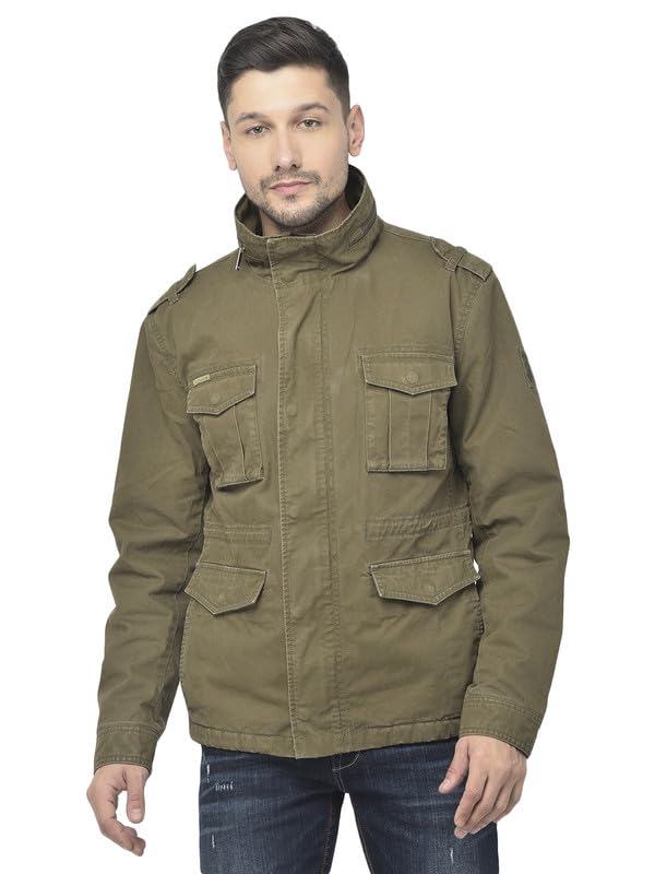 Image of Woodland Men Long Sleeves Open Front Regular Fit Polyester Standard Length Jackets