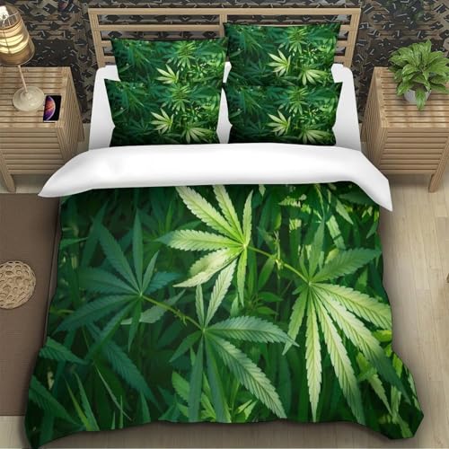 Housse de couette cannabis 135x200 microfibre 3D - 5