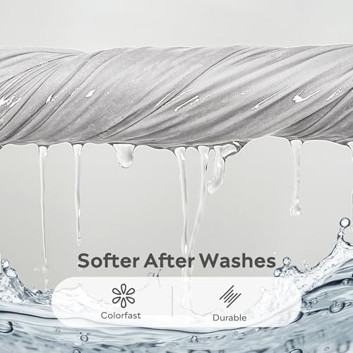 Image of JELLYMONI 100% Washed Cotton Duvet Cover Queen - Soft, Breathable Linen-Look Bedding with Natural Wrinkle Texture, Button Closure, 3-Piece Set (Pale Grey, 90 inchx90 inch)