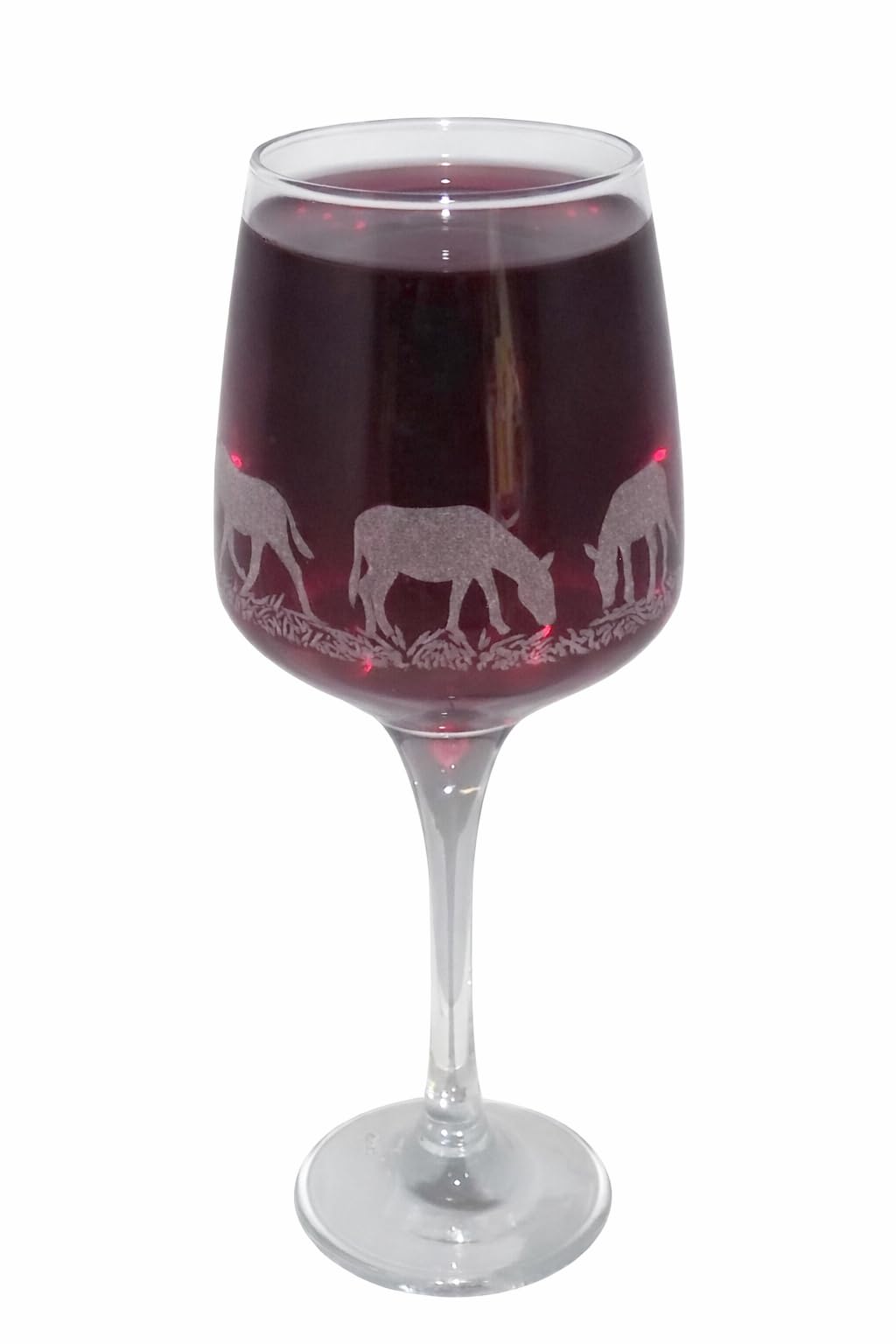 Beautiful 'Donkey' Engraved Stemmed Wine Glass - Lovely Donkey Owner/Admirer Gift!