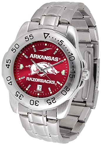 Image of SunTime Men's NCAA Team Sport Watch, 20mm Stainless Steel Strap, Reflective Shiny Dial with Date