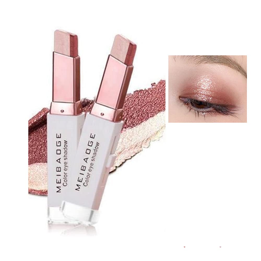 Sombra de ojos en barra de 6 colores, sombra de ojos con brillo de colores dobles, sombra de ojos brillante, lápiz degradado, sombra de ojos impermeable, sombra de ojos de larga duración # 03