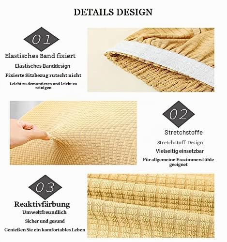 Stretch Stuhlhussen-Bezüge Stuhlbezug Mit Armlehne 4/6er Set Esszimmerstuhlbezug Hochlehner Stuhlbezug Schonbezug Stuhl Abdeckung Schonbezug Für Esszimmer, Büro Schutzhülle
