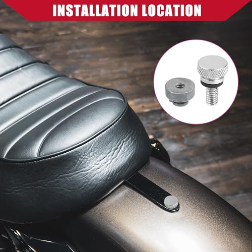A ABSOPRO Motorrad-Sitzschraube mit Mutter für Harley / 1 Satz Silberton