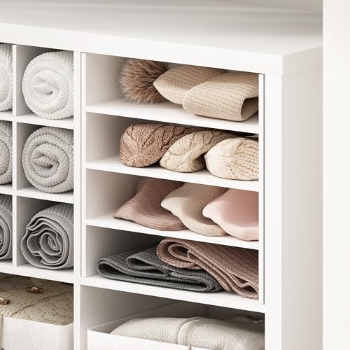 Image of Furinno Cubicle 3-Shelf Cube Insert, Cube Organizer, Plain White | Shelf Dividers, Fits into Furinno Extra Thick Cubes, for Organizers and Storage (Does not fit IKEA Kallax Shelving)