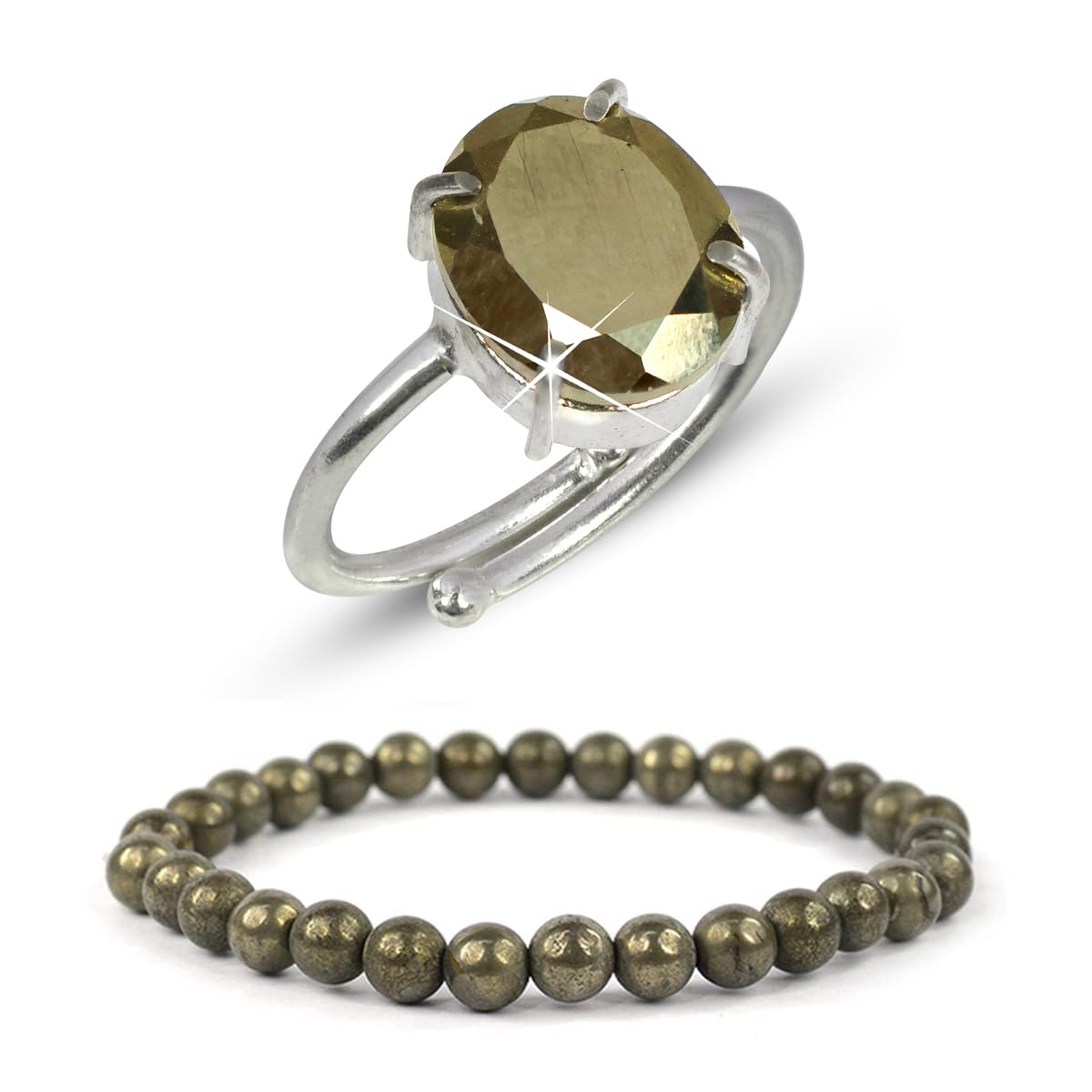 Reiki Crystal Products Natural Pyrite Ring with Pyrite Bracelet 6 mm, Combo (B0BWTLQTDD) Amazon Price History, Amazon Price Tracker