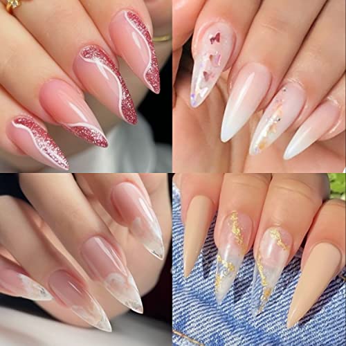 Image of UNA GELLA Medium Stiletto Nail Tips, 312pcs Gel Nail Tips, Clear Acrylic Medium Stiletto Press on Nails For Nail Extension Nail Art DIY Salon 12 Sizes