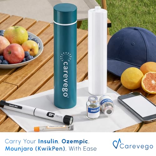 Image of MiniGo 16H Single Pen Insulin Cooler Travel Case with Biogel Ice Pack- Diabetes Organizer and Medicine Cooler Compact Travel Case (Teal Green)