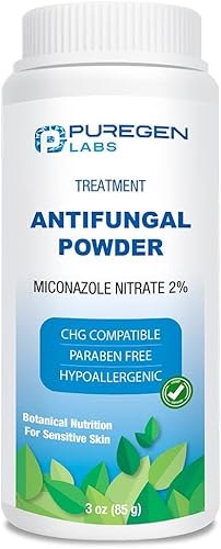Puregen Labs - Polvo antifúngico con nitrato de miconazol al 2 para infecciones fúngicas comunes incluyendo pie de atleta picazón y tiña sin talco 3