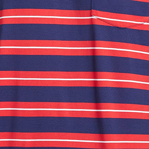 Image of Colorplus Men's Pure Cotton Stripe Pattern Classic Fit Polo Neck Half Sleeve Casual T-Shirt